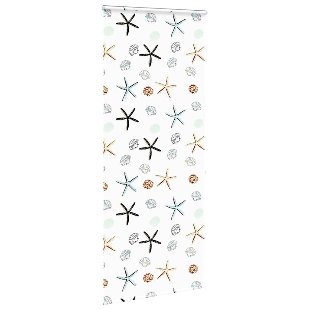 Store Enrouleur de Douche avec Cassette Motif crustacés en PEVA Largeur Tissu 106 cm Hauteur 240 cm avec Accessoires Montage sécurité Enfant pour Salle de Bain intimité Protection Solaire