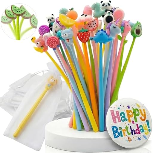 KeKo Pack 30 Boligrafos Divertidos, 30 Bolsas, 1 Chapa Cumpleañera, Regalos Cumpleaños Niños Colegio, Detalles Cumpleaños Niños,Regalitos para Invitados Infantiles en Casa o Cole,Detalles para Regalar | Ya disponible en tu tienda friki favorita! En mundofriki.es!