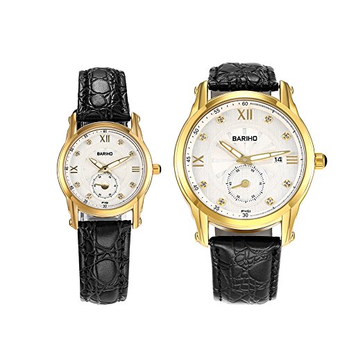 腕時計 クオーツ時計 ホワイト文字盤 30M防水 ペアウォッチ レザーのバンド レディース メンズ 2サイズ3色選択