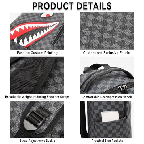 Leisure Shark Backpack Business Large Capacity Men's Campus Outward Travel Bag (C1)4