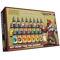 The Army Painter, Speedpaint Most Wanted Paint Set 2.0, 24 x18ml Acryl Modellbau Farben inkl. 2 Metallics,1 Medium & 1 Pinsel - Modell Farben für Wargames Tabletop Figuren & Miniaturen