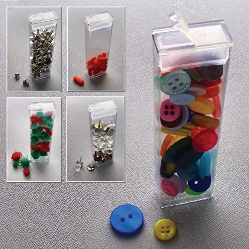 The Beadsmith Clear Plastic Boxes - Rectangle With A Flip Top Cap - 7/16” X 1” X 3” - Use For Beads, Bath Salts, Wedding & Party Favors, Home Or Office Storage - Bag Of 20 #TOP2