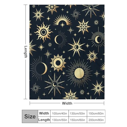 Couverture polaire étoiles lune 100x130 cm pour lit et canapé - 3