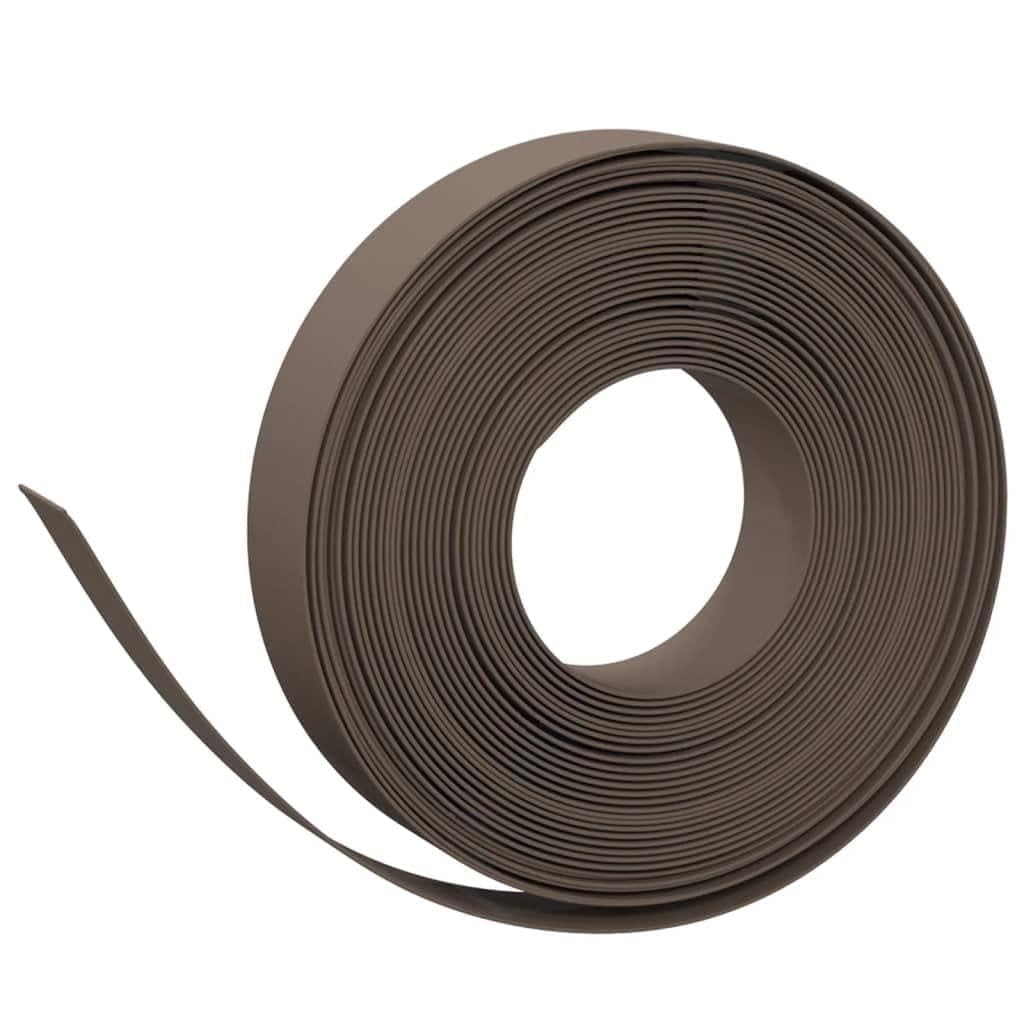 Bordi per prato, 3 pezzi, marrone, 10 m, 10 cm, in polietilene | Design flessibile, facile da montare senza attrezzi, impermeabile, per aiuole e laghetti