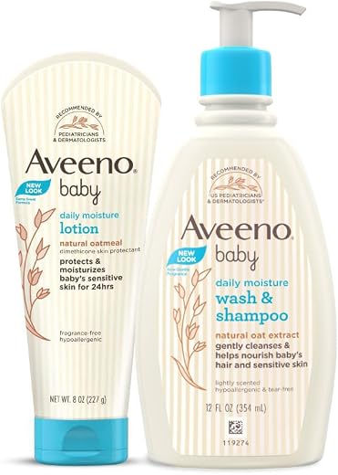 Aveeno Daily Moisturizing Combo - Daily Moisturizing Lotion 227g and Moisturizing Bath 354ml