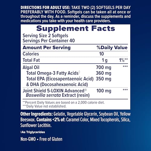 Image of Osteo Bi-Flex Advanced Omega-3 Joint Complex Algae Oil Supplement, 80 Ct