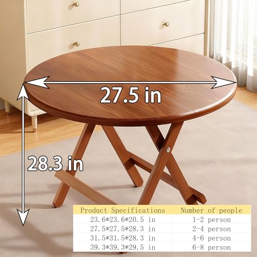 Table ronde pliable bois 70 cm : la solution idéale pour petits balcons - 3