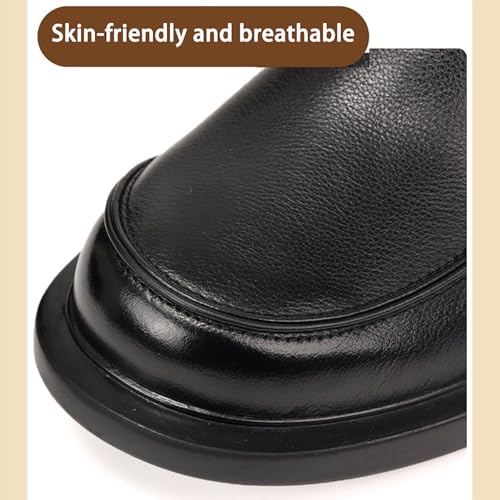 Men's Simple Fashion Thick Sole Slip On Dress Shoes，New Vintage Trendy Casual and Versatile Breathable Casual Leather Shoes3