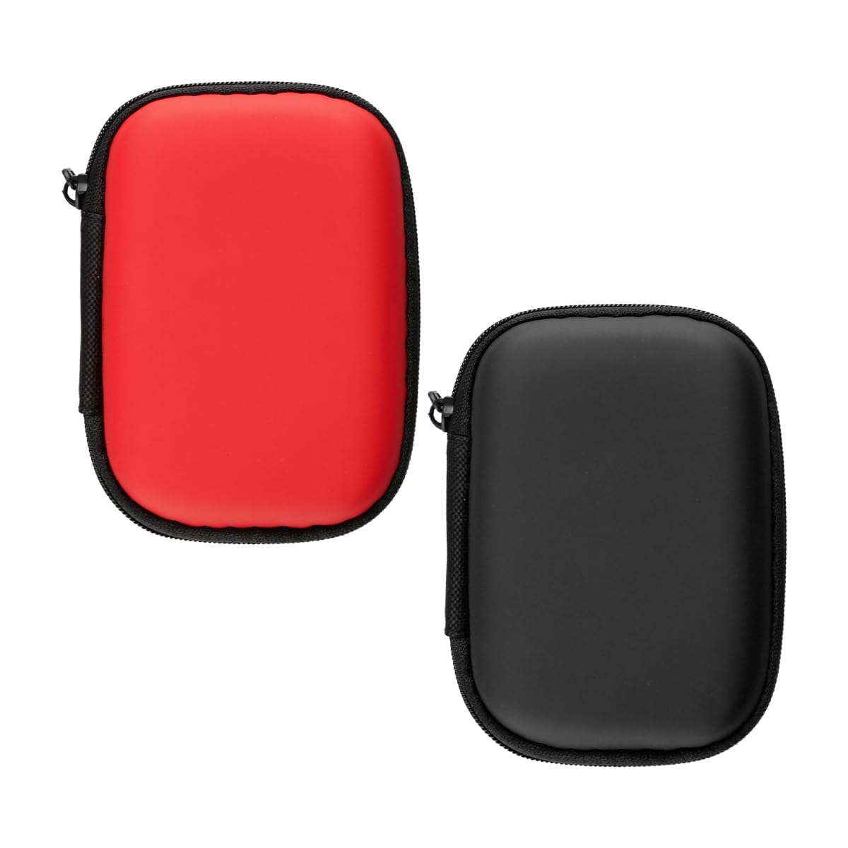 Lotsdonxia 2-Pack Playing Card Cases, Black and Red Portable Game Card Holder, Waterproof Trading Storage Box for Tarot & Collectibles