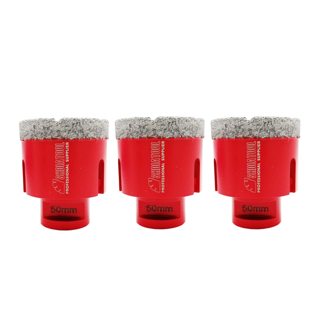 SHDIATOOL Diamond Core Drill Bit,Hole Saw Diameter 50mm 2" M14 Thread Vacuum Brazed for Concrete Granite Marble Porcelain Tile Masonry Brick,3PCS