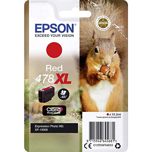 Epson 478XL Ecureuil Rouge, Cartouche d'encre d'origine XL Haute capacité, XP-15000