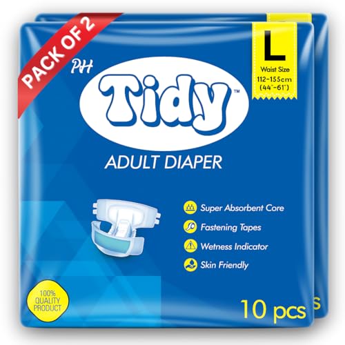 Image of Tape Style Super Absorbent | Unisex | Waist Size (44-61 Inches) Adult Diaper - L (20 Pieces)