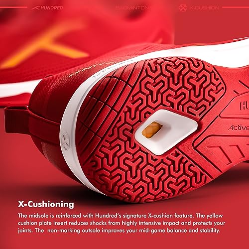 Image of Hundred Infinity Pro Badminton Shoes (Non Marking) | Also Perfect for Squash, Table Tennis, Volleyball, Basketball & Indoor Sports | Lightweight & Durable | X-Cushion