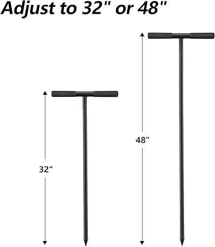 Miniatura 3 de Varilla de sonda de suelo, varilla de tierra ajustable de 48 pulgadas con mango en T, sonda de suelo de metal para herramienta de plomería,