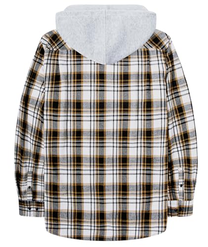 Image of Hooded Flannel Shirts for Men Plaid Long Sleeve Flannel Jacket Hoodies