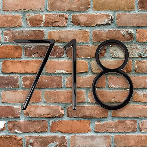 Jjgoo 5" Floating House Numbers For Outside, Stainless Steel Black Address Numbers, Modern Metal Anti-Rust House Number Decorative Address Signs Decor For Garden Door Mailbox 911 Visibility Signage（8） #TOP2