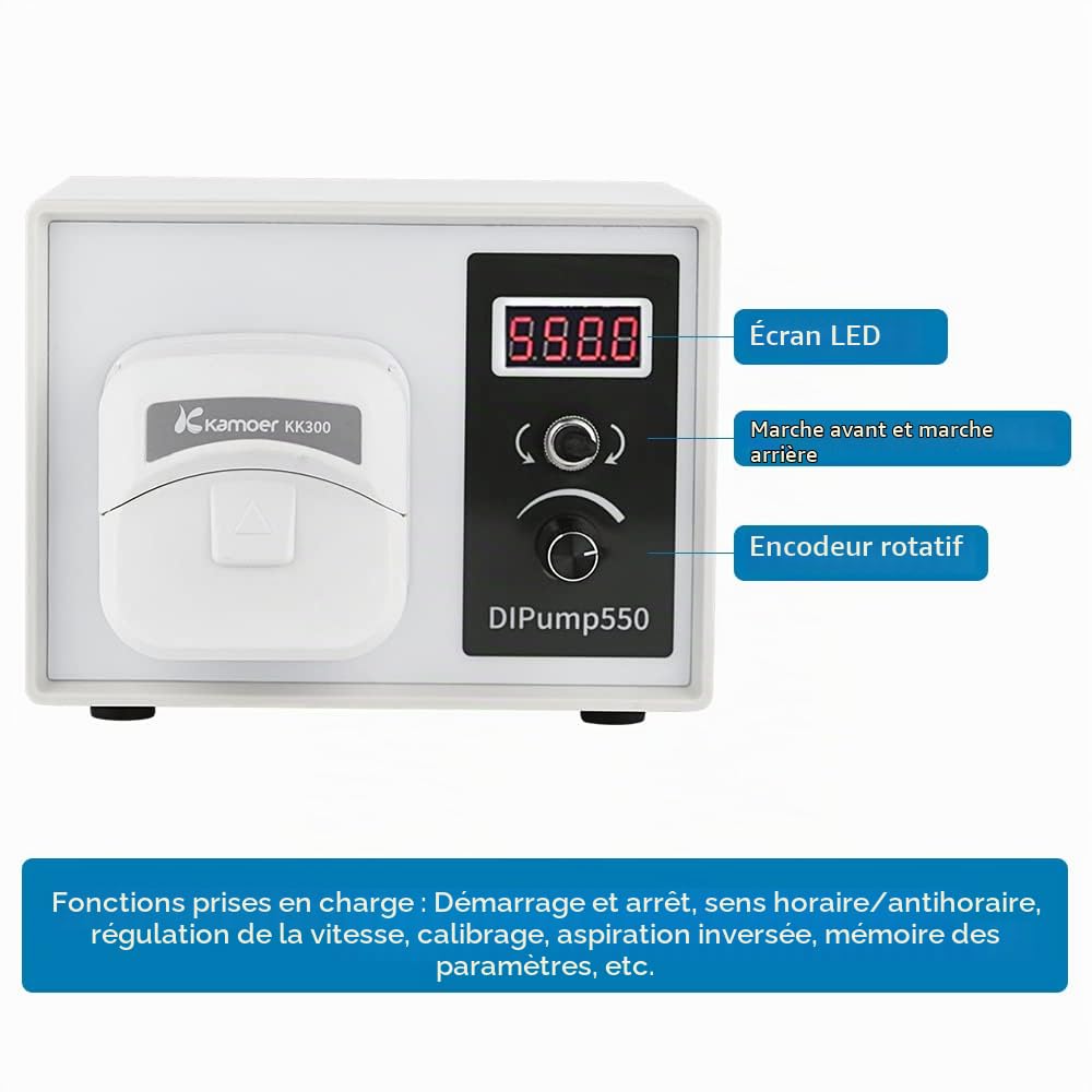Kamoer DIPump-KK300 4 rotors 0-300ml/min pompe péristaltique haut 24V | pas à pas intelligent pompe doseuse de liquide de laboratoire haut débit à vitesse variable