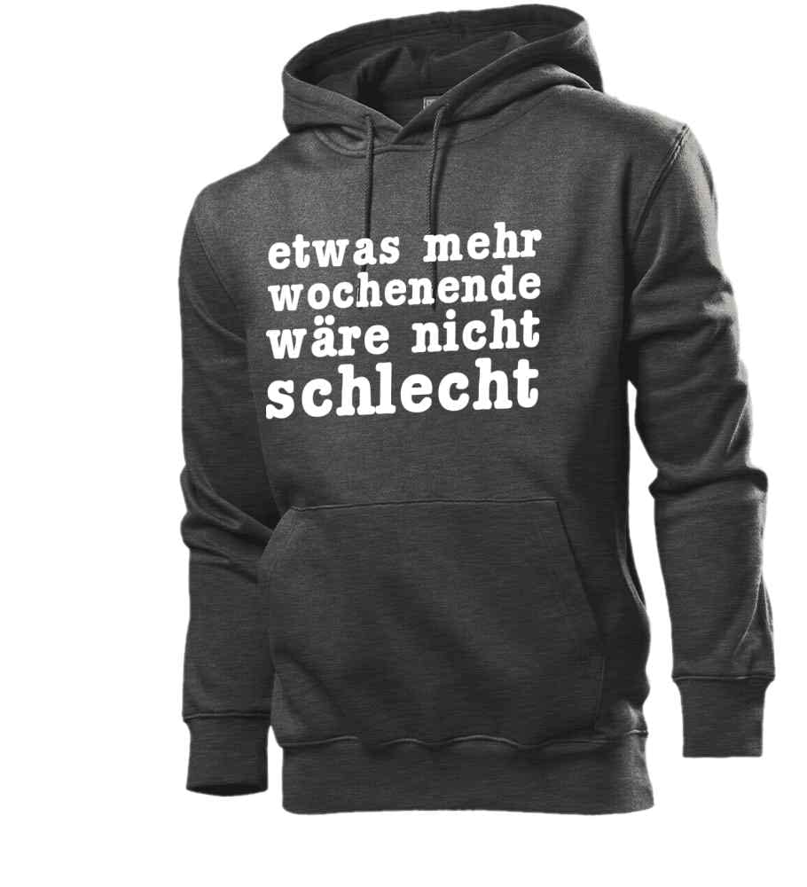 Generisch più weekend uomo felpa con cappuccio, Grigio scuro mélange, XXXL