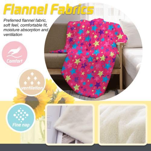 Mantas para Sofas Grandes 220x240 Estampado de Estrellas, Manta Termica Franela Mantilla Felpa para Cama 135/150, Mantitas Polar Suave y Cálida para Perro Mascota Habitacion Dormitorio_7229a