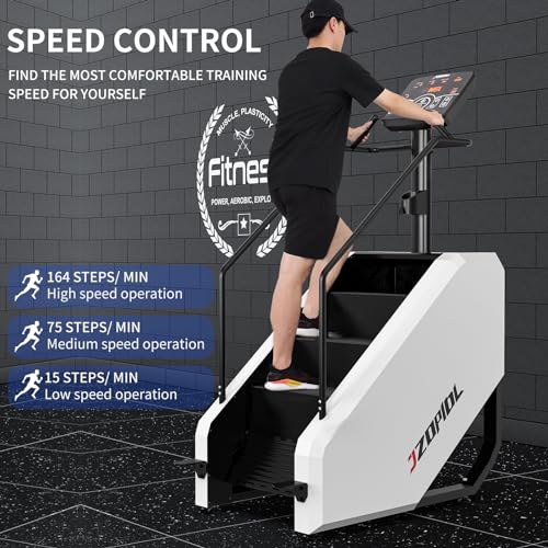 Image of Stair Machine, Commercial Grade Stepmill Machine, Stair Stepper with LCD Screen, Cardio and Lower Body Workouts, 450LBS, 15-164 Steps /Minute
