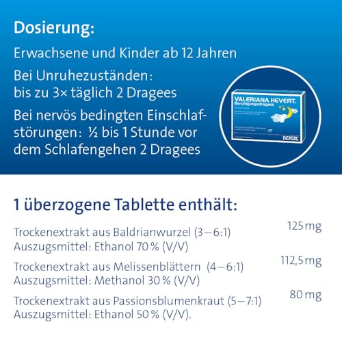 Valeriana Hevert Beruhigungsdragees bei Unruhezuständen und nervös bedingten Einschlafstörungen, 100 St. Tabletten