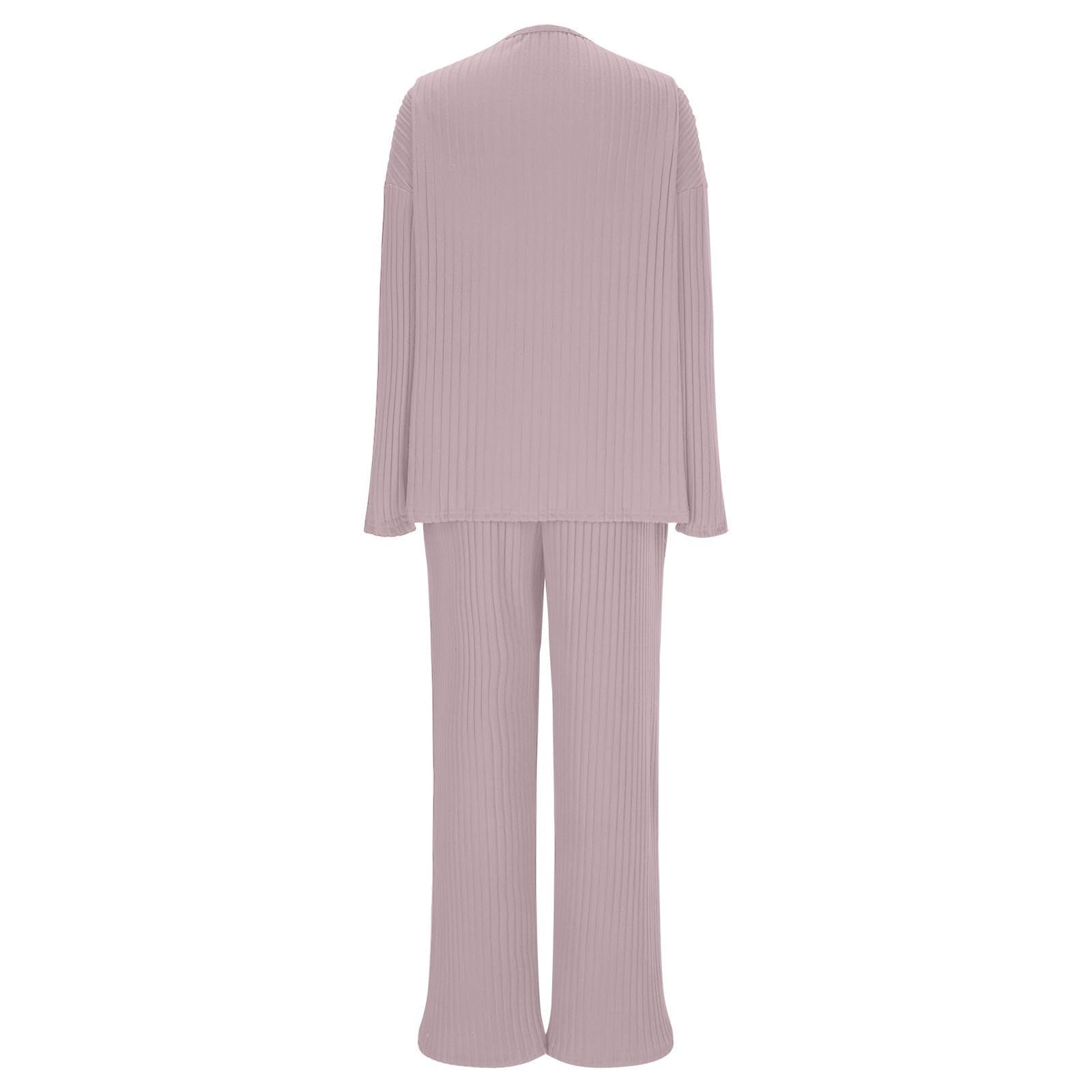 Generisch Traje de punto para mujer, conjunto acanalado, cálido, elegante