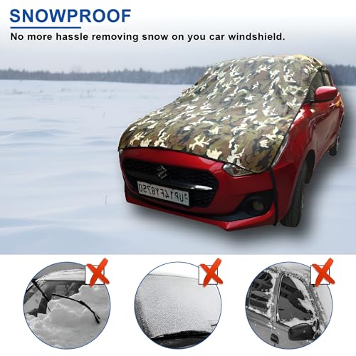 Image of Waterproof, Half Car Body Cover All Weather Protection Half Car Cover Outdoor Uv Protection Waterproof Cloud Print Universal for carBolero Camper 2WD PS BS3