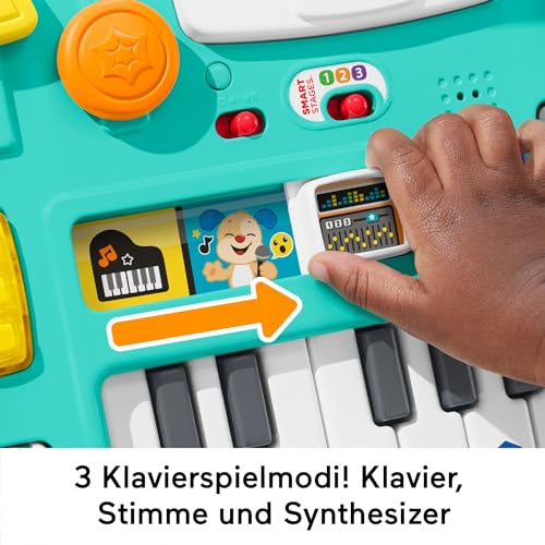 Image of Fisher-Price Learning Fun DJ Game Table - Musical Learning Toy with 3 Piano Play Modes, Lights, Version: Dutch, English, French, German, Italian, HRB67