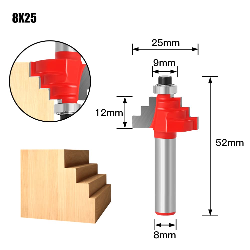 JOORRT Fräser, Nutspitze zum Abrunden von Kanten, 6-mm-Schaft, 8-mm-Schaft, Schneide für JOORRT Fräser, Nutspitze zum Abrunden von Kanten, 6-mm-Schaft, 8-mm-Schaft, Schneide für