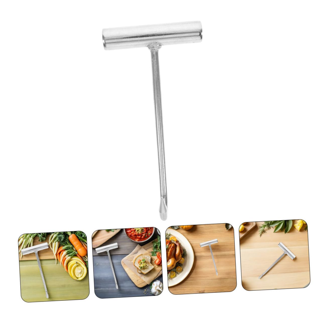 Garneck Gancio per Disossare Carne in Acciaio Inossidabile Manico Ergonomico a Forma di T, Set da 5 Pezzi, Facile da Pulire, per Ristorante e Barbecue