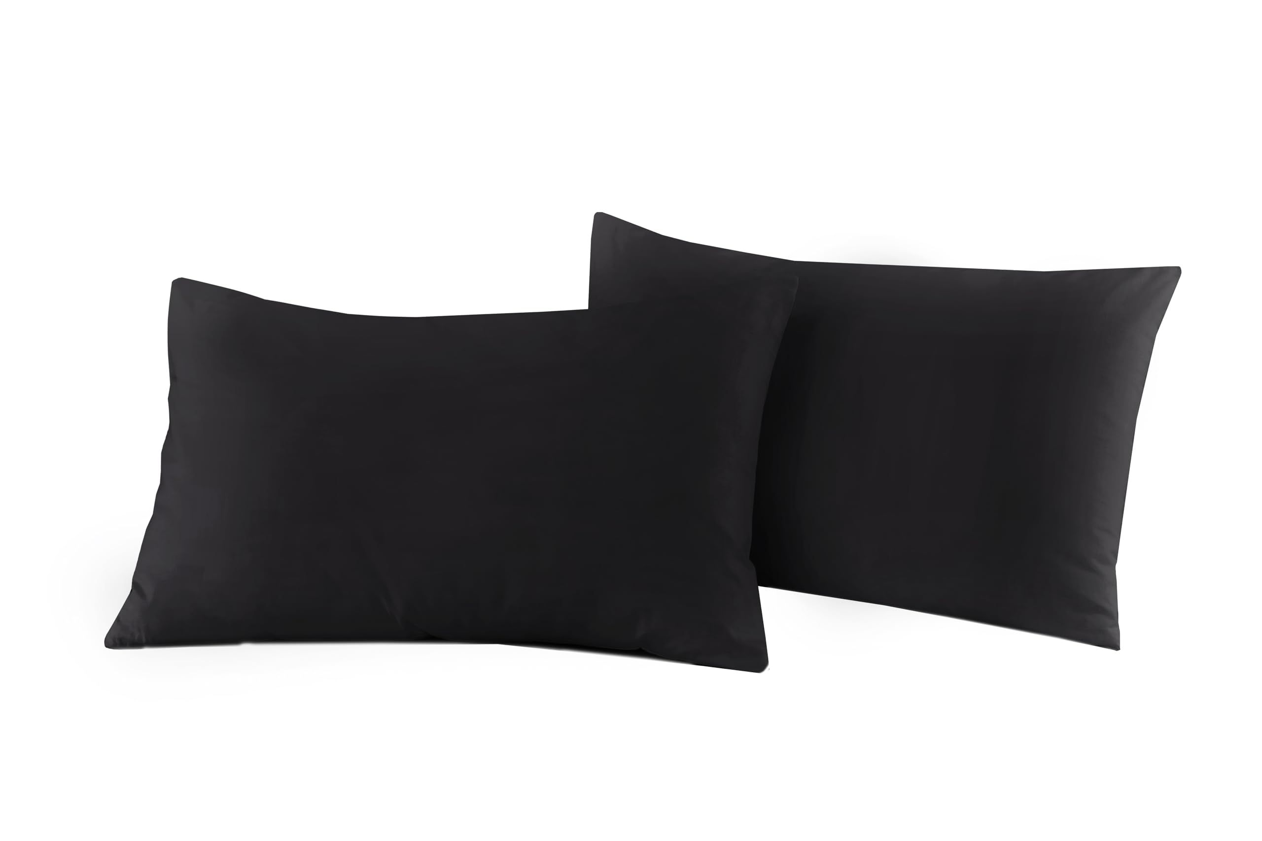 Rayyan Linen Black 2 Pack Pillowcases Brushed Microfibre 50 X 75 Cm Soft Standard Size Pillow Covers (, 2 Pack)