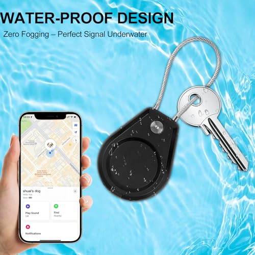 Image of Air Tag Holder 2 Pack - Waterproof Keychain Case with Steel Wire Cable & Hex Lock, Anti-Lost Shockproof Cover Compatible with Apple Air Tag for Luggage, Backpack, Keys, Bicycles, Kids Items