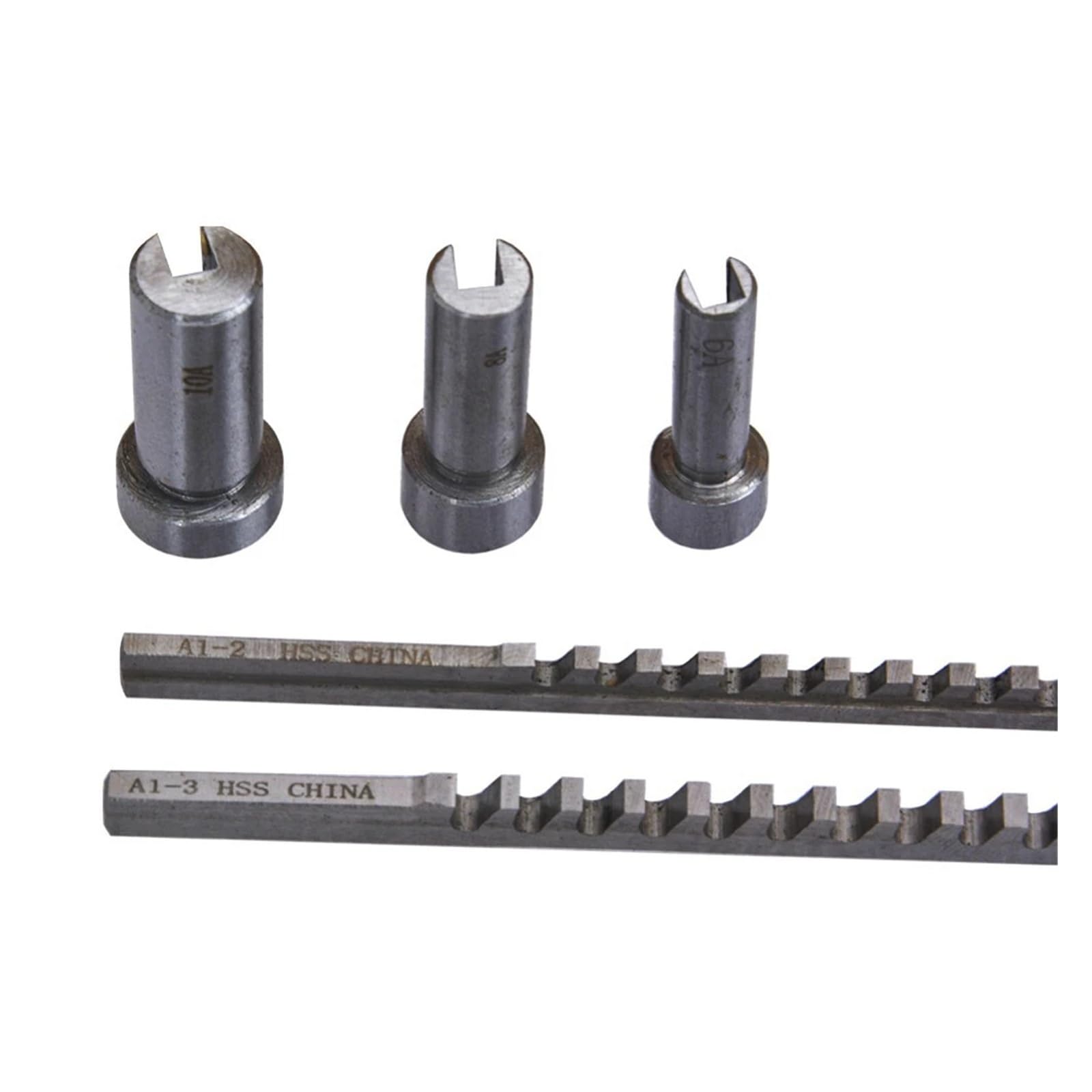 Juego de brochas for chavetero (6 unidades, 2 mm y 3 mm, casquillos con collar de 6, 8 y 10 mm, con calzas) Herramientas de corte CNC para trabajos mecánicos