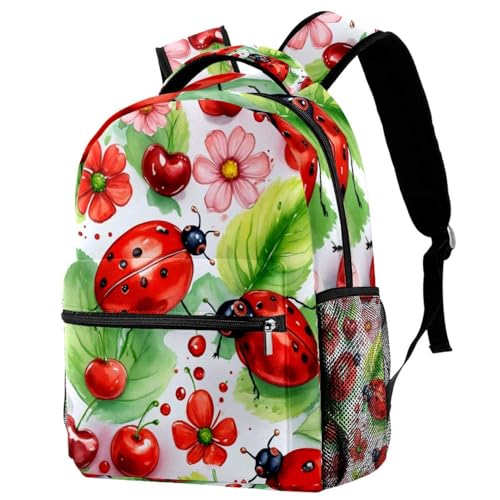 Sac à dos voyage coccinelle et cerise pour l'école et les sorties en famille
