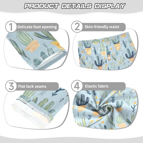 Girls Leggings Watercolor Cactus Leaf Toddler Girls Clothes Leggings for Girl Toddler Girl Trousers3