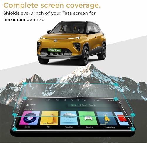Image of Spartan Shield [2 PACK] SCREEN GUARD For TATA PUNCH EV 2026 Facelift || EMPOWERED | EMPOWERED+S || 10.25-INCH [Round Corners] INFOTAINMENT Touchscreen + Digital Steering Protector | Anti Scratch | Water Resistant | HD Clear | High Touch Sensitivity | Punch.EV Electric Car Music Stereo Accessories 2026+ [Not Tempered Glass] *** Doesn't Fit Smart+ / Adventure Variants ***
