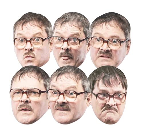 Star Cutouts SMP460 Jim Friday Night Dinner Six Pack Cardboard Face Masks - Funny Emotion Variety Pack