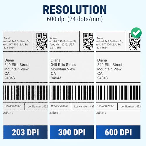 Image of McAuley Labels GoDEX RT863i+ Thermal Label Printer - 4 inch Ultra-High-Resolution Shipping, UPS Label Printer with Color Display - 600 DPI