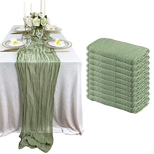 Seihtuch-Tischläufer, Boho Gaze Käsetuch Tischläufer Rustikaler Durchsichtiger Läufer, Musselin...