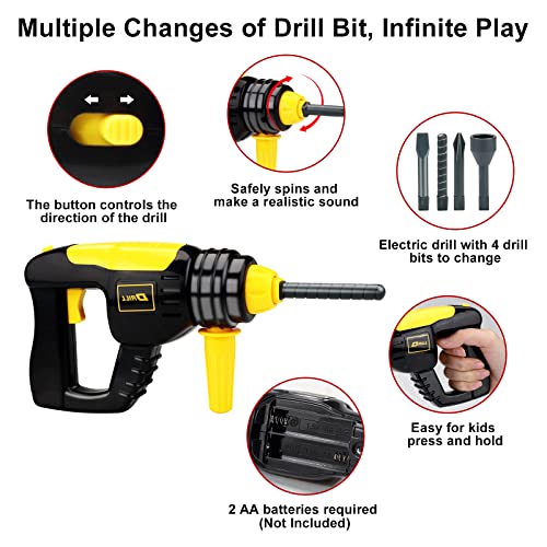 Deejoy Tool Set With Tool Box & Electronic Toy Drill, Pretend Play Kids Construction Kits For Kids Ages 3-5 Years Old, Toddler Boy Toys thumb #1
