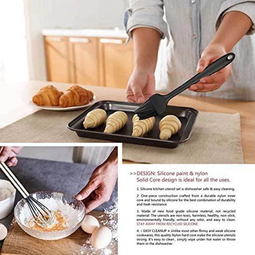 Conjunto Utensílios Para Cozinha Preto Silicone Kit Completo Jogo 10 Peças Para Cozinhar