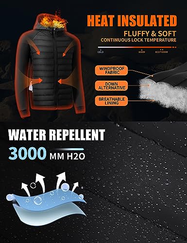 Pioneer Camp Men's Running Jacket Lightweight Puffer Jacket Hybrid Winter Warm Up Insulated Thermal Coat Hiking Golf Sports4
