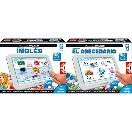 Educa EducaTouch Junior Aprendo Inglés, con Voz y Sonido Juego Educativo para niños, a Partir de 4 años (15438) + Educatouch Junior Aprendo El Abecedario, con Voz y Sonido Juego Educativo