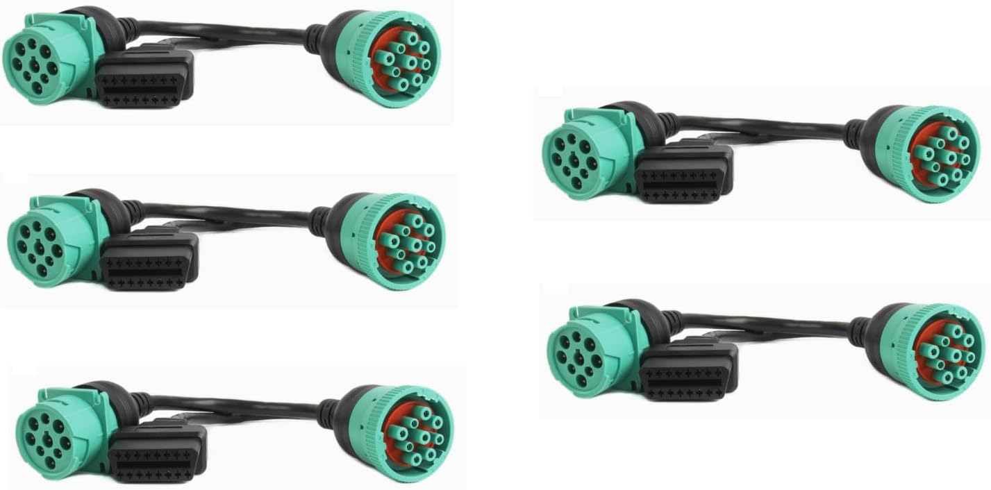 J1939 Male to J1939 Female and OBD2 Splitter Cable (5pcs)