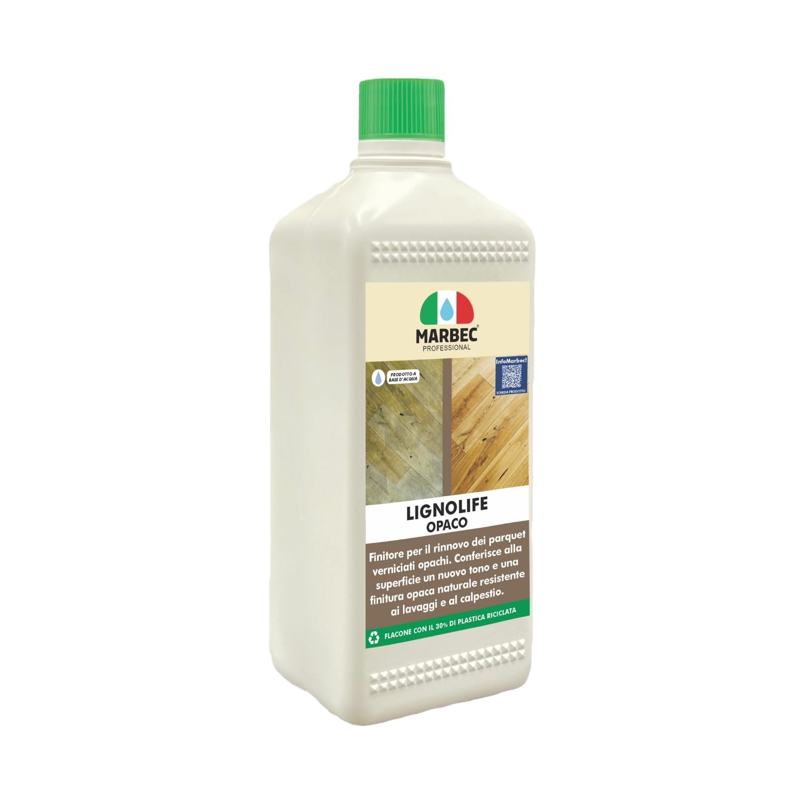 MARBEC LIGNOLIFE OPACO 1LT Cera per parquet verniciato opaco usurato e opacizzato. Ridona al legno un nuovo tono naturale, resistente ai lavaggi e al calpestio.