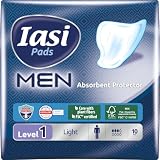 IASI MEN Small, Livello di Protezione 1, Scudi Assorbenti per perdite urinarie maschili lievi, 10 Unità