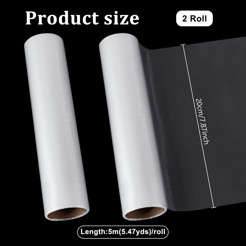 AHANDMAKER 10.93Yd Wash Away Embroidery Film 2 Roll 7.87 Inch Wide Embroidery Transfer Paper, Water Soluble Embroidery Stabilizer Topping Film for Embroidery, Topping and Hand Sewing