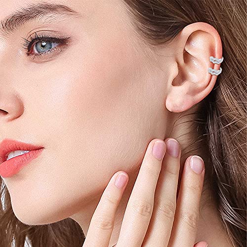 Hoop Earirngs 925 Sterling Silver Cartilage Earring Ear Cuff Earrings for Non Pierced Ears Huggie Earring Cuff3