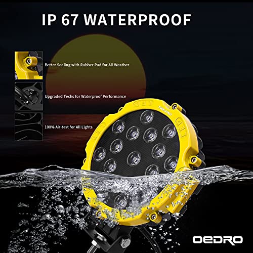 Image of OEDRO 7 Inches 51W 5100LM LED Light Pods, Round Spot Light Pod Off Road Driving Lights Fog Bumper Roof Light Fit for Boat, SUV, Truck, Hunters, Motorcycle