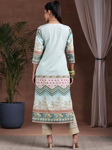 Image of Gerua by Libas Printed Crepe Straight Kurta Suit